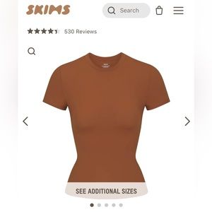 NWT SKIMS Fits Everybody T-Shirt in Bronze, Size Large